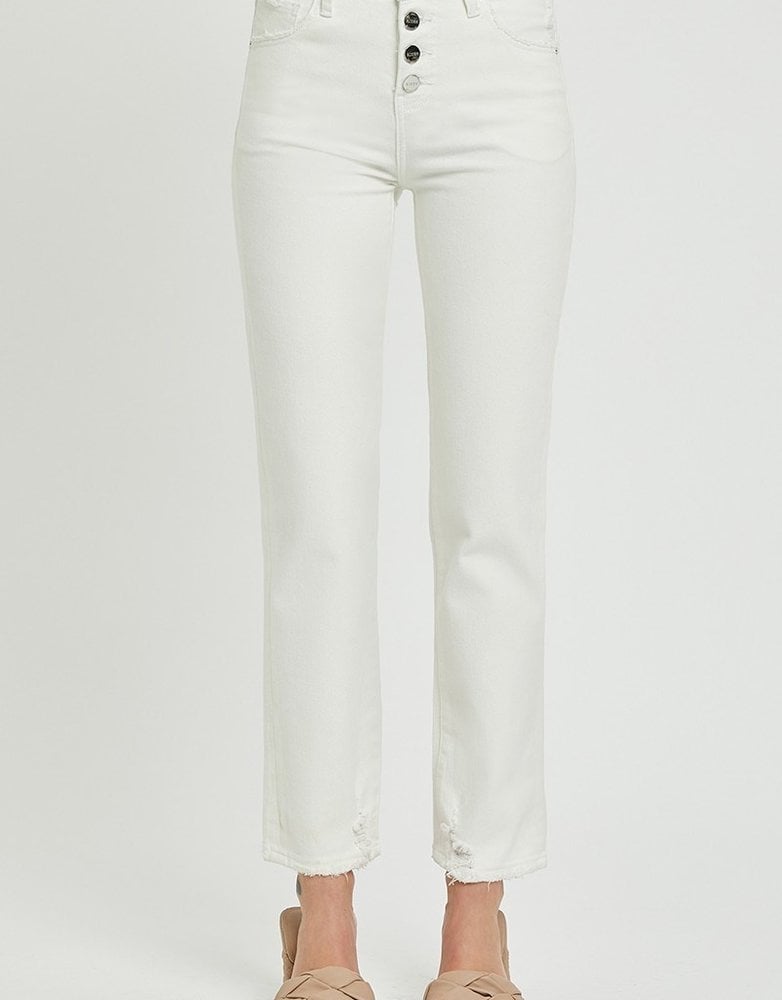 Mid Rise Tummy Control Slim Tapered Pants