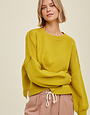 Relaxed Crop Sweater w/Slits