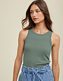 Ribbed Knit Crop Tank Top