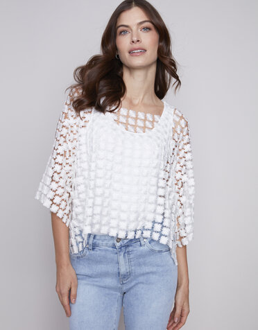 Lurex Flower Textured Top