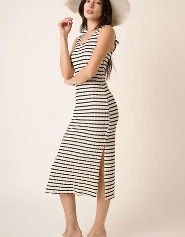 Striped Knit Midi Dress