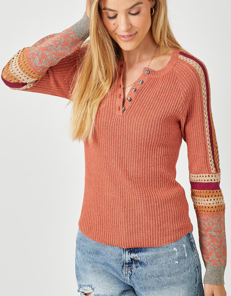 Mixed Weave Sweater Top