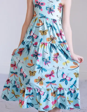 Little Flutters Ruffle Maxi Dress