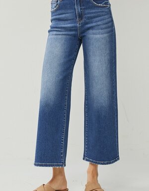 High Rise Wide Crop Jeans