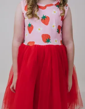 Strawberry Sunshine Tank Tutu Dress