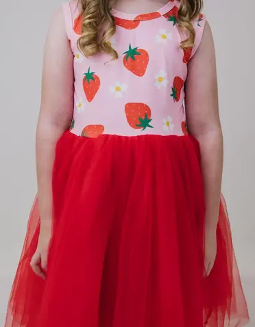Strawberry Sunshine Tank Tutu Dress