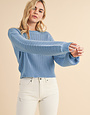 Open Knit Balloon Slv Sweater