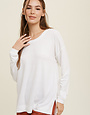 Hi Low Melange Knit Top
