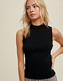 Mock Neck Ribbed Tank Top