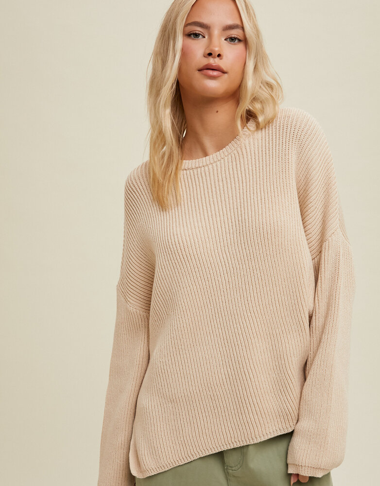 Ribbed Drop Shoulder Sweater