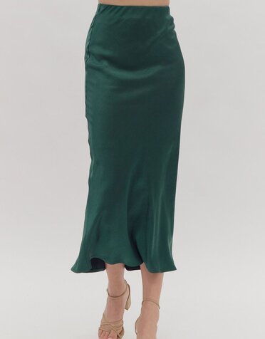 Satin High Waist Maxi Skirt