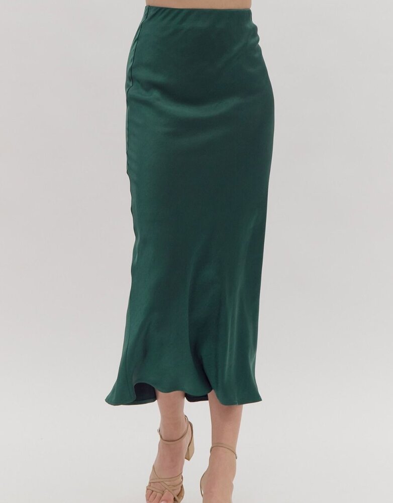 Satin High Waist Maxi Skirt