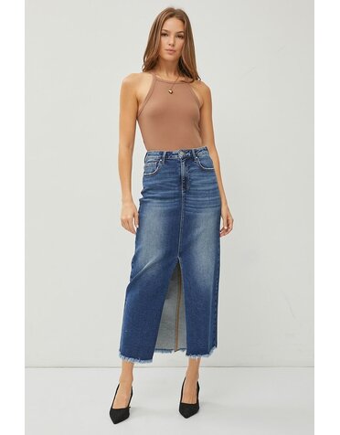 Front Slit Long Skirt