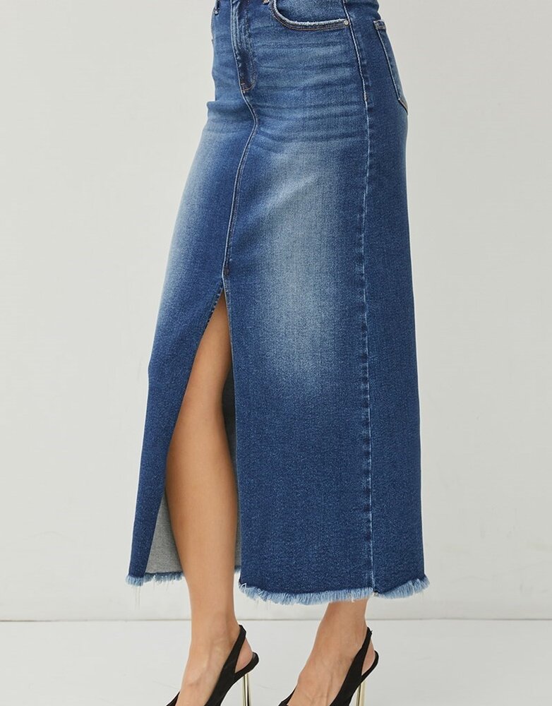 Front Slit Long Skirt