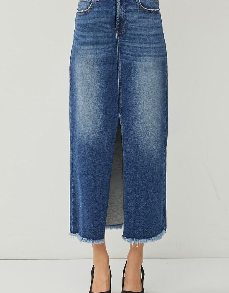 Front Slit Long Skirt