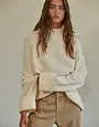 Knit High Neck Raglan LS Sweater