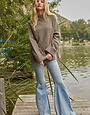 Knit High Neck Raglan LS Sweater