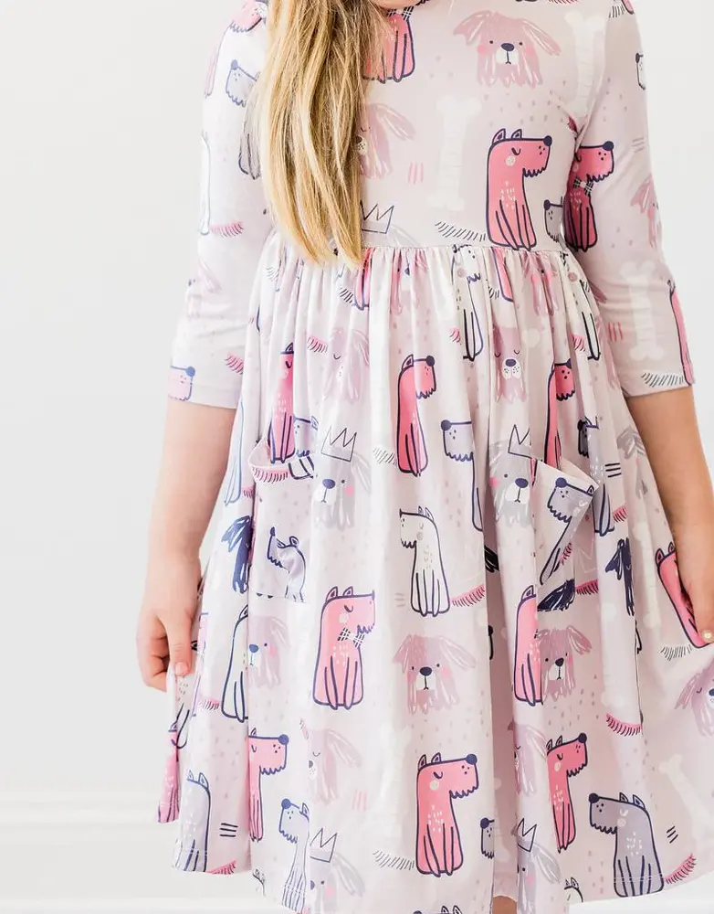 Puppy Party Pocket Twirl Dress