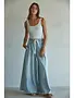 Denim Drawstring Waist Band Wide Leg