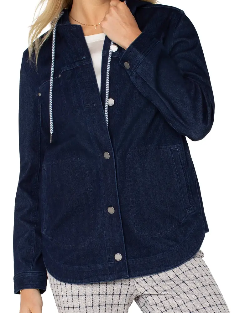 Liverpool Jeans Shirt Jacket w/Hood
