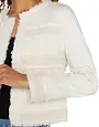 Liverpool Jeans Collarless Jacket w/Fray & Lace