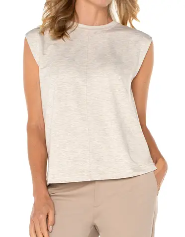 Liverpool Jeans Sleeveless Crew Neck Top