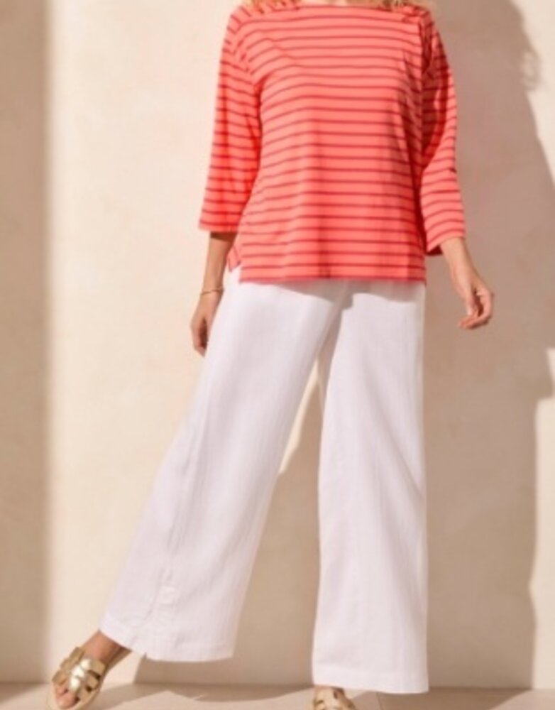 3/4 Slv Boat Neck Top