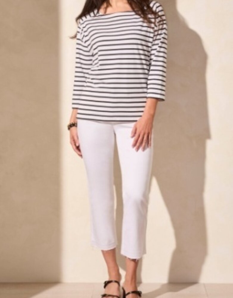 3/4 Slv Boat Neck Top