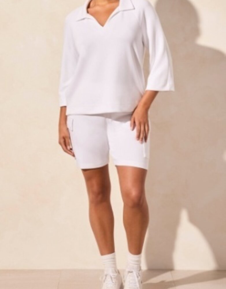 3/4 Slv Henley Top w/Side Slits