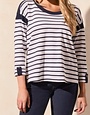 3/4 Slv Boat Neck Top