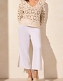 Open Fancy Crochet Vneck Swtr