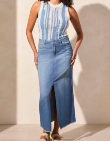 Full Length Denim Skirt w/Pockets
