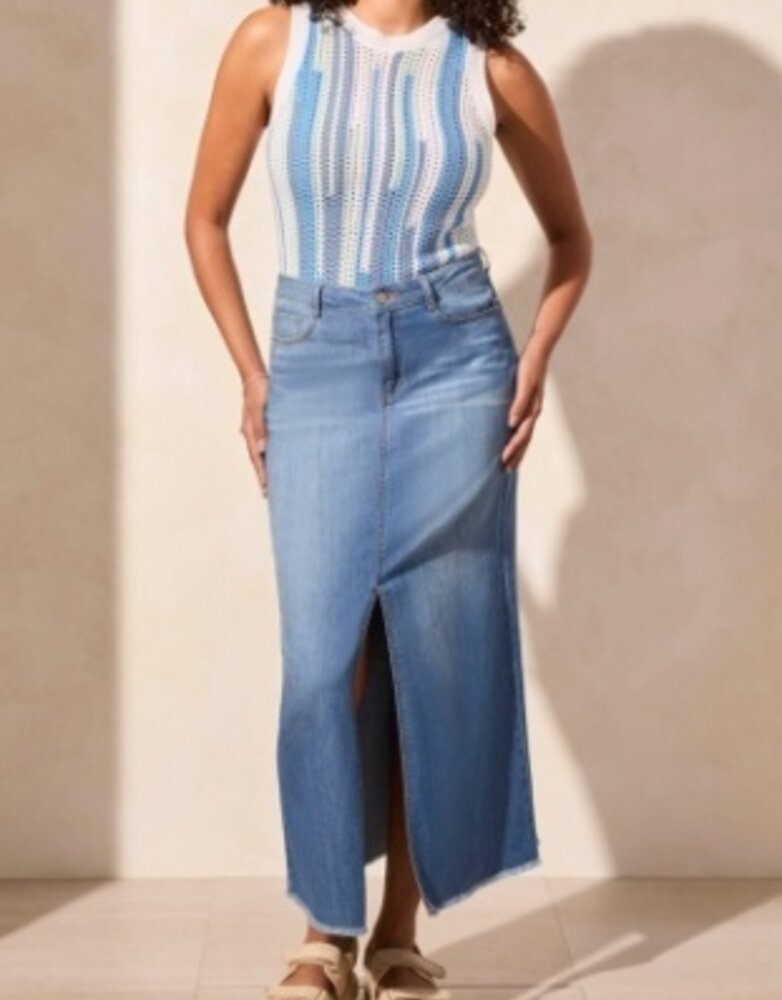 Full Length Denim Skirt w/Pockets