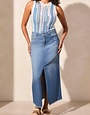 Full Length Denim Skirt w/Pockets