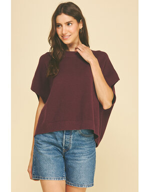 Pinch Dropped Shoulder Sweater Top