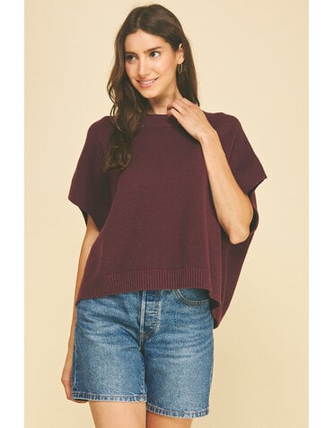 Pinch Dropped Shoulder Sweater Top