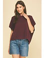 Pinch Dropped Shoulder Sweater Top