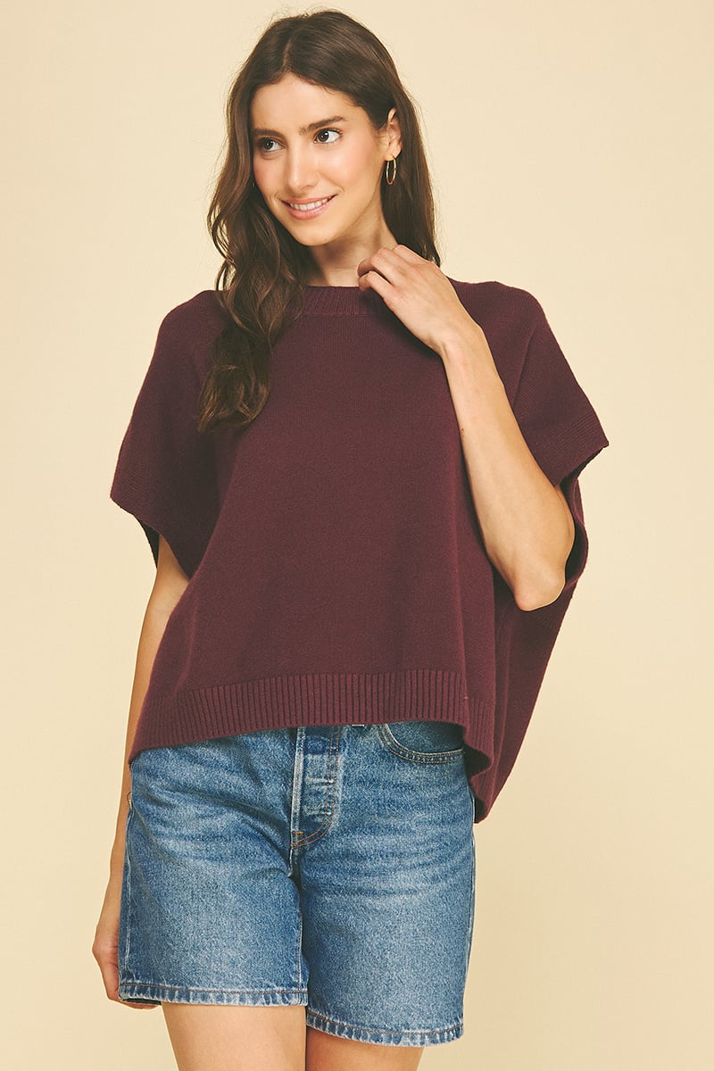 Pinch Dropped Shoulder Sweater Top
