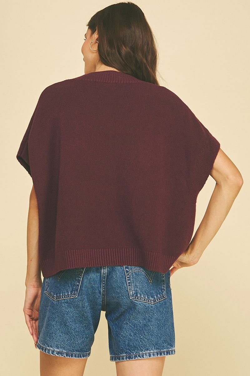 Pinch Dropped Shoulder Sweater Top