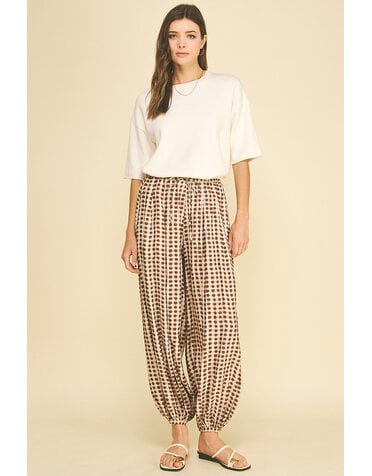 Pinch Geo Dot Print Harem Pant
