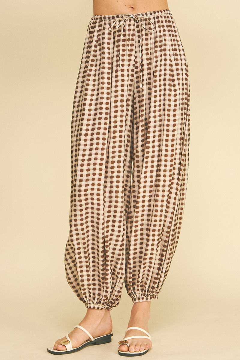 Pinch Geo Dot Print Harem Pant