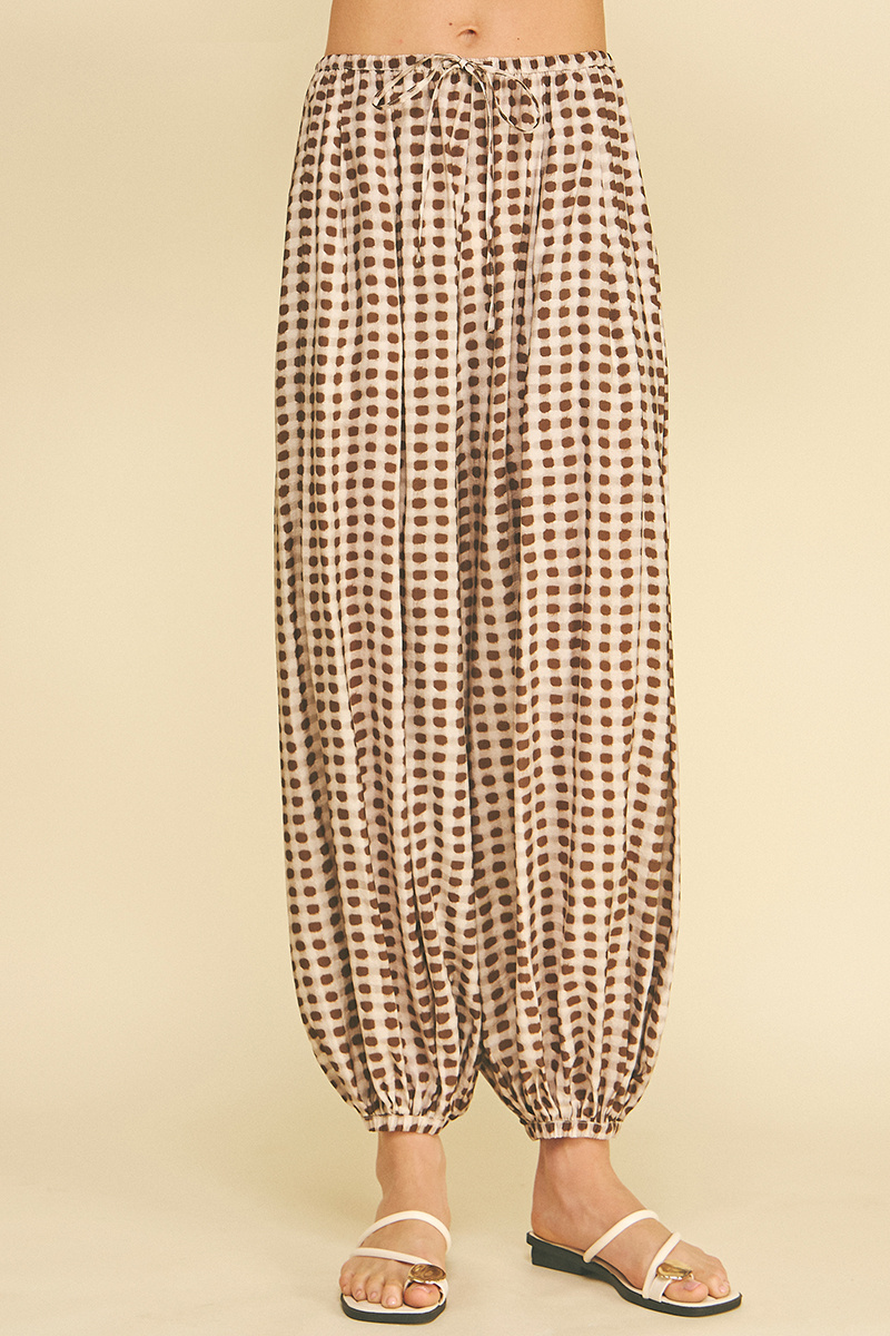 Pinch Geo Dot Print Harem Pant