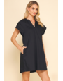 Pinch Vneck Tunic Mini Dress