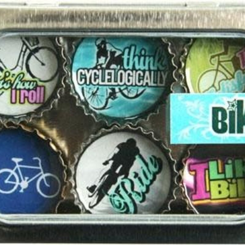 Kate Grenier Bottle Cap Magnet Set - Bike