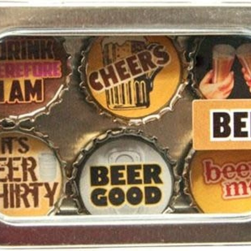 Kate Grenier Bottle Cap Magnet Set - Beer