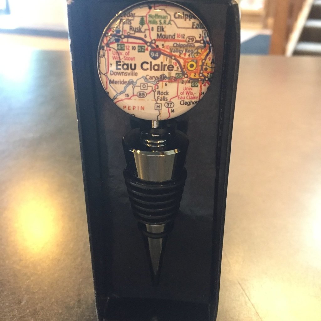 Volume One Bottle Stopper - Eau Claire Map