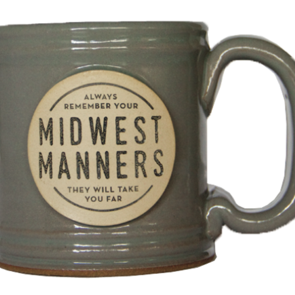 Volume One Stoneware Grey Midwest Manners Mug