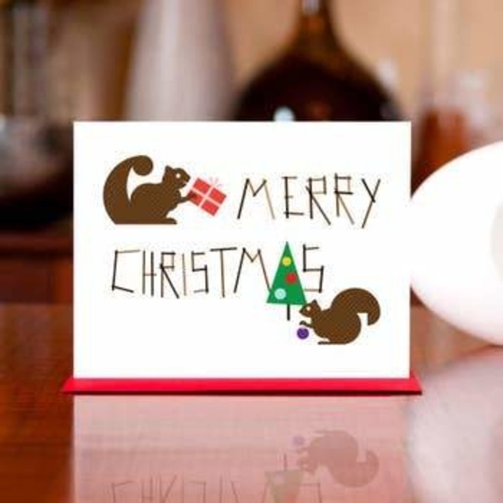 Man vs. George Designs Greeting Card - Nuts for Christmas Squirrel