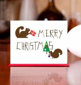 Man vs. George Designs Greeting Card - Nuts for Christmas Squirrel
