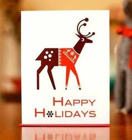 Man vs. George Designs Greeting Card - Reindeer In People Sweater